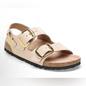 Birkenstock Milano Big Buckle High Shine Patent Leather Sandal Size 6 NWT
